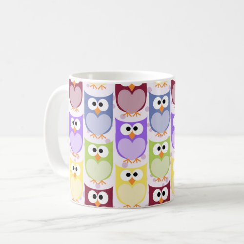 Cute Owls Owl Pattern Baby Owls Colorful Owls Coffee Mug