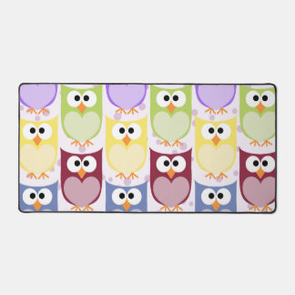 Cute Owls, Owl Pattern, Baby Owls, Colorful Owls Desk Mat