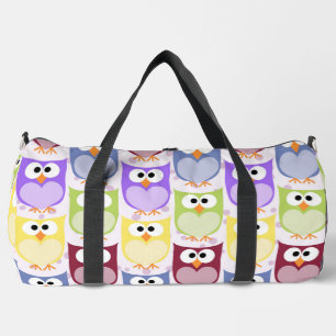Cute Owls, Owl Pattern, Baby Owls, Colorful Owls Duffle Bag
