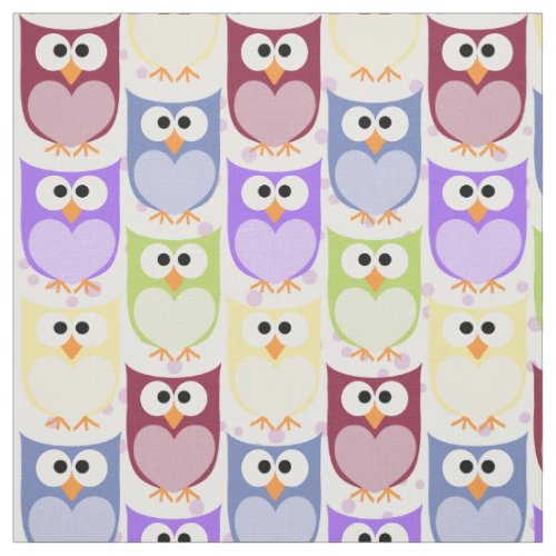 Cute Owls Owl Pattern Baby Owls Colorful Owls Fabric