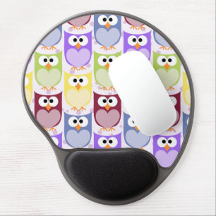 Cute Owls, Owl Pattern, Baby Owls, Colorful Owls Gel Mouse Pad
