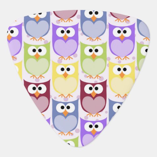 Cute Owls Owl Pattern Baby Owls Colorful Owls Guitar Pick