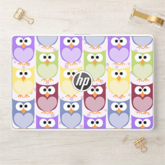 Cute Owls, Owl Pattern, Baby Owls, Colorful Owls HP Laptop Skin