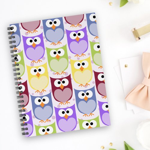 Cute Owls Owl Pattern Baby Owls Colorful Owls Notebook