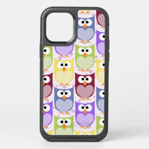 Cute Owls Owl Pattern Baby Owls Colorful Owls OtterBox Symmetry iPhone 12 Case