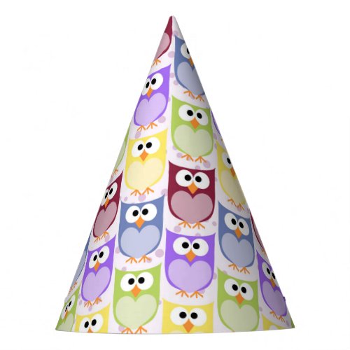 Cute Owls Owl Pattern Baby Owls Colorful Owls Party Hat