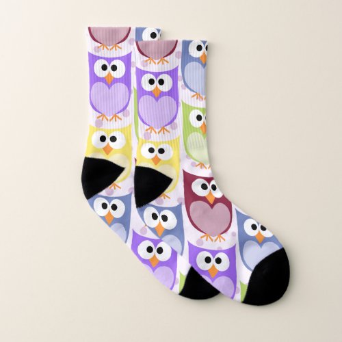 Cute Owls Owl Pattern Baby Owls Colorful Owls Socks