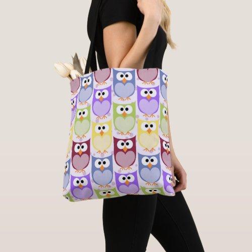 Cute Owls Owl Pattern Baby Owls Colorful Owls Tote Bag