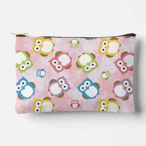 Cute Owls Owl Pattern Colorful Owls Baby Owls Accessory Pouch