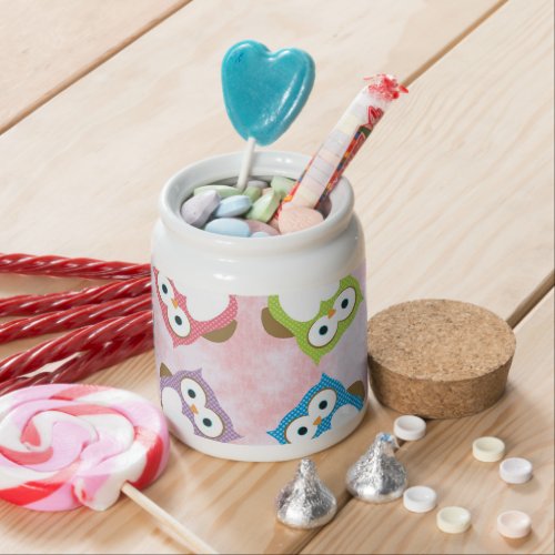 Cute Owls Owl Pattern Colorful Owls Baby Owls Candy Jar