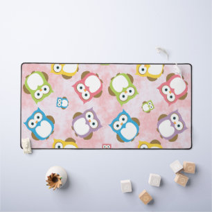 Cute Owls, Owl Pattern, Colorful Owls, Baby Owls Desk Mat