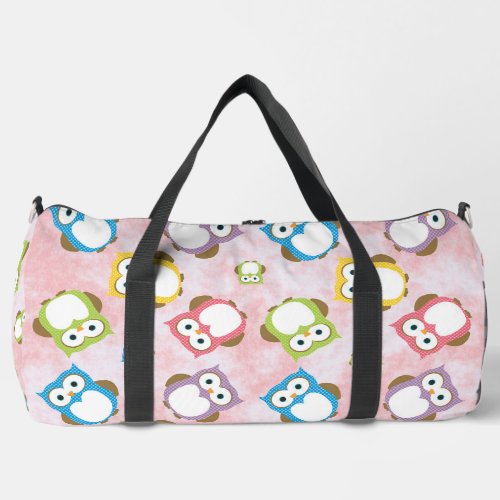 Cute Owls Owl Pattern Colorful Owls Baby Owls Duffle Bag