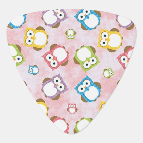 Cute Owls Owl Pattern Colorful Owls Baby Owls Guitar Pick
