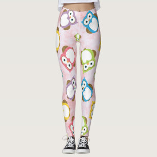 Cute Owls, Owl Pattern, Colorful Owls, Baby Owls Leggings