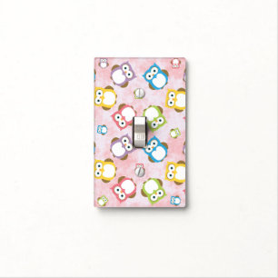Cute Owls, Owl Pattern, Colorful Owls, Baby Owls Light Switch Cover