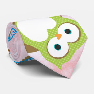 Cute Owls, Owl Pattern, Colorful Owls, Baby Owls Neck Tie