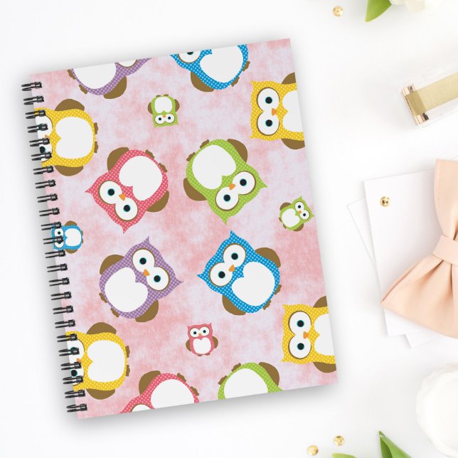 Cute Owls, Owl Pattern, Colorful Owls, Baby Owls Notebook (Creator Uploaded)