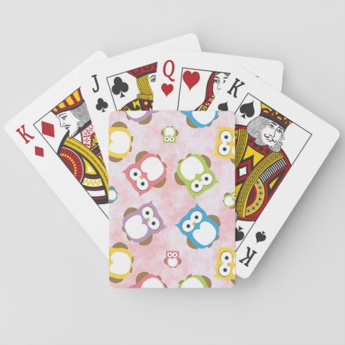 Cute Owls Owl Pattern Colorful Owls Baby Owls Playing Cards