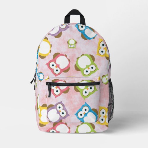 Cute Owls Owl Pattern Colorful Owls Baby Owls Printed Backpack