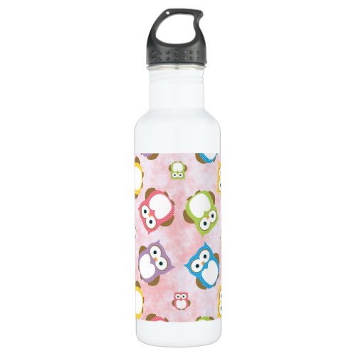 Cute Owls Owl Pattern Colorful Owls Baby Owls Stainless Steel Water Bottle
