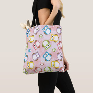 Cute Owls, Owl Pattern, Colorful Owls, Baby Owls Tote Bag