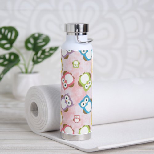 Cute Owls Owl Pattern Colorful Owls Baby Owls Water Bottle