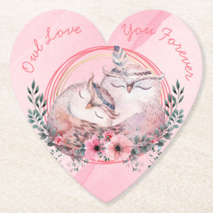 Cute Owls Paper Coaster