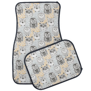 Cute Owls Pattern car floor mats