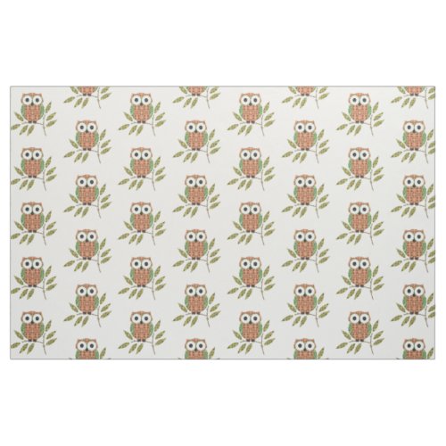 Cute  Owls Pattern Fabric