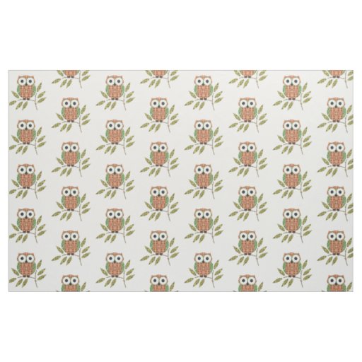 Cute  Owls Pattern Fabric