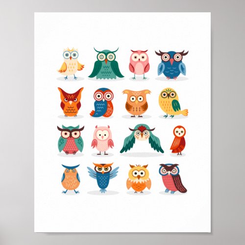 Cute Owls Poster