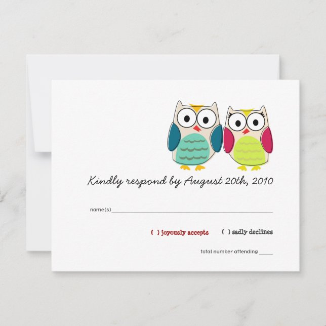 Cute Owls RSVP Cards (Front)