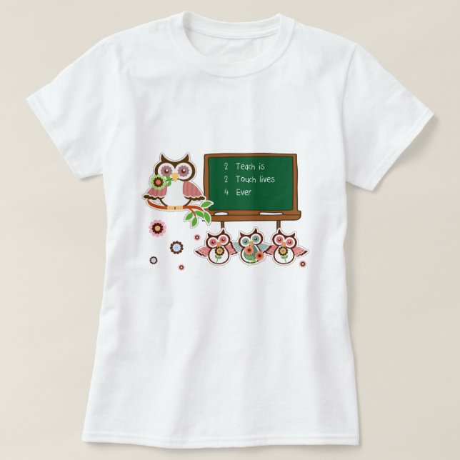 Cute Owls T-Shirt for Teacher (Design Front)
