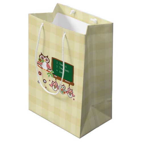 Cute Owls Teacher Appreciation  Medium Gift Bag