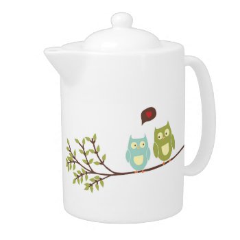 Cute Owls Teapot by pmcustomgifts at Zazzle