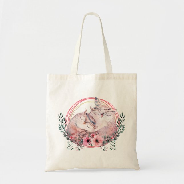Cute Owls Tote Bag (Front)