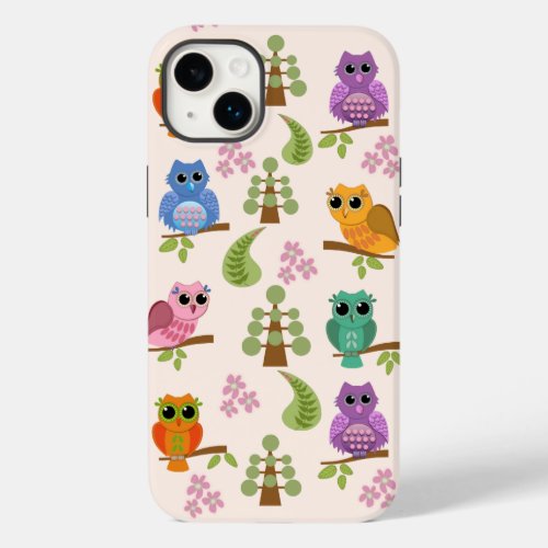 Cute owls trees flowers Case_Mate iPhone 14 plus case
