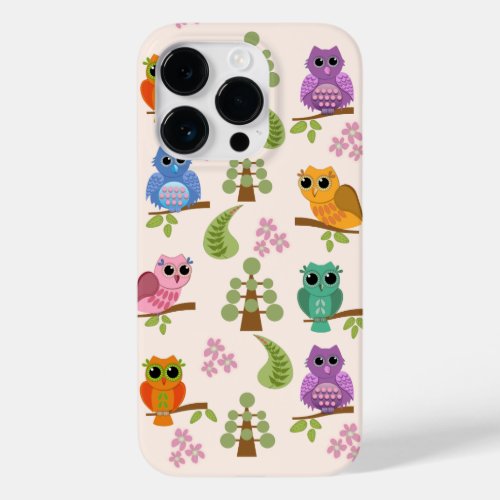 Cute owls trees flowers Case_Mate iPhone 14 pro case