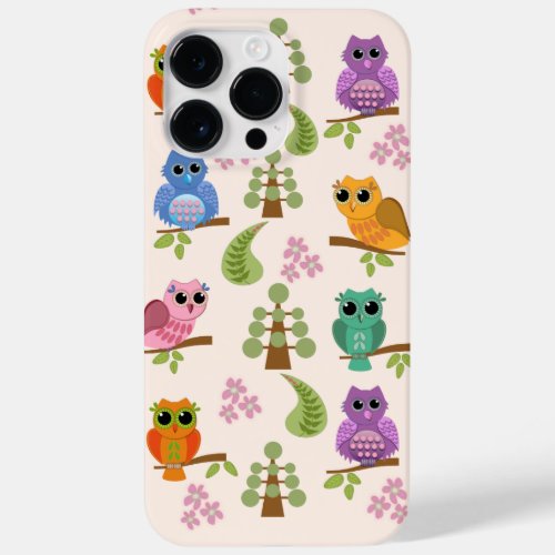 Cute owls trees flowers Case_Mate iPhone 14 pro max case