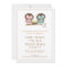 Cute Owls Twin Baby Gender Reveal Party Invitation