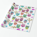 cute owls wrapping paper