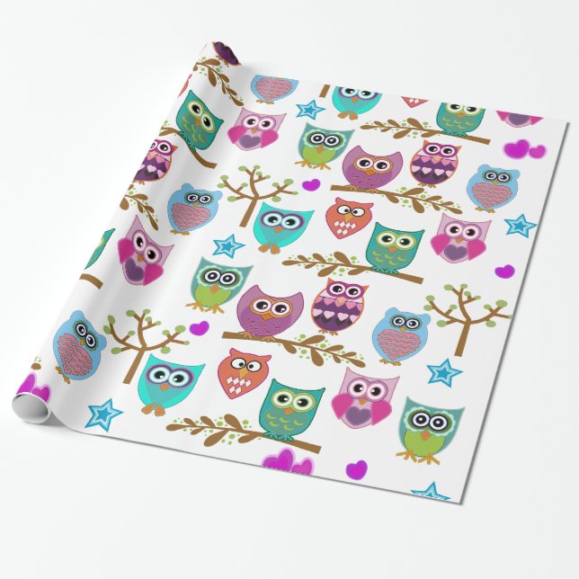 cute owls wrapping paper (Unrolled)