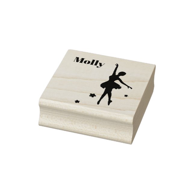 Cute Own Name Ballerina Custom Initial Rubber Stam Rubber Stamp (Stamp)