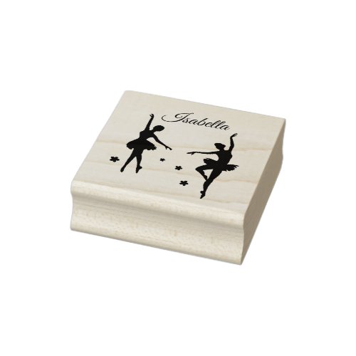Cute Own Name Ballerina Custom Initial Rubber Stamp