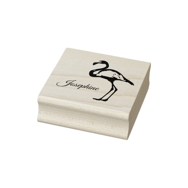 Cute Own Name Flamingo Custom Tropical Rubber Stamp (Stamp)