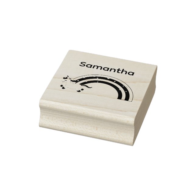 Cute Own Name Unicorn Custom Rubber Stamp (Stamp)