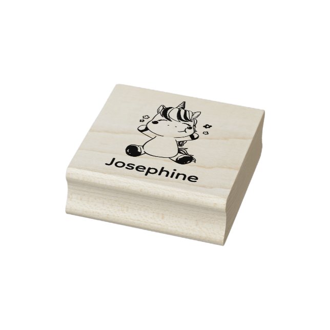 Cute Own Name Unicorn Custom Rubber Stamp (Stamp)