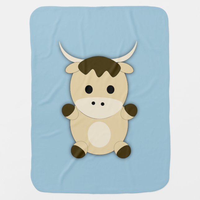 Cute Ox Baby Blanket (Front)