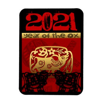 Cute Ox Chinese Year 2021 Zodiac Birthday Vfm Magnet by 2020_Year_of_rat at Zazzle
