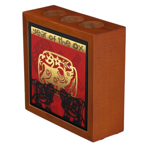 Cute Ox Chinese Year Zodiac Birthday DO Desk Organizer